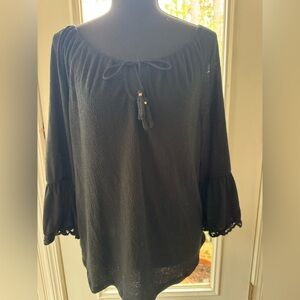 Old Navy black boho type soft top with 3/4 sleeves size M